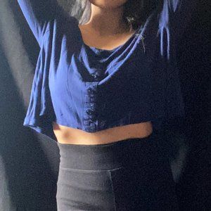 Anthropologie Mine Wide Cropped Top